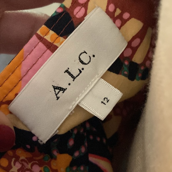 A.L.C. Adelle Tiered Printed Cotton-Poplin Halter Maxi Dress In Russet sz12 - Picture 8 of 8